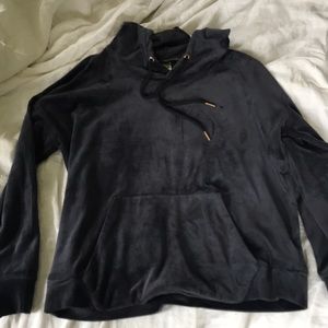 Velvet navy hoodie jacket